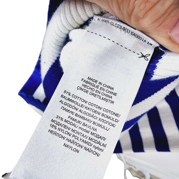 Lauren Ralph Lauren Navy and White Striped Midi Dress - Picture 6 of 7